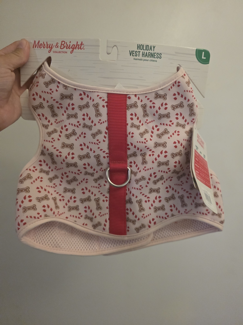 Merry & Bright Pink Holiday Vest Harness - Large